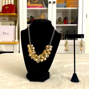 White House Black Market Bauble Necklace and Earrings